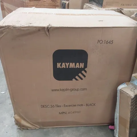BOXED KAYMAN 36 TILES EXERCISE MATS - BLACK 