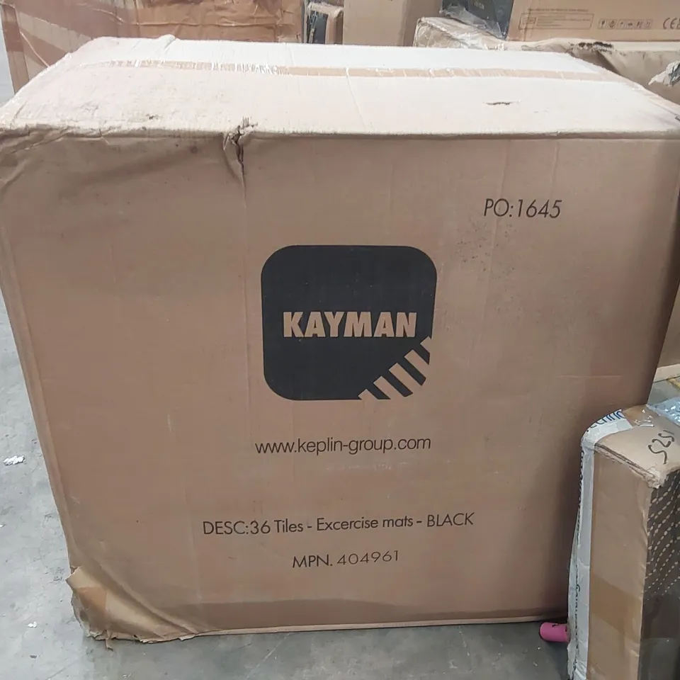BOXED KAYMAN 36 TILES EXERCISE MATS - BLACK 
