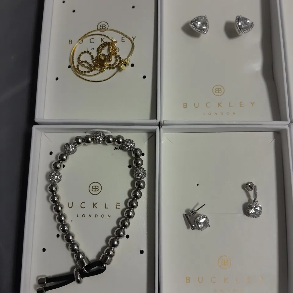 LOT OF 8 ASSORTED BOXED BUCKLEY LONDON JEWELLERY ITEMS