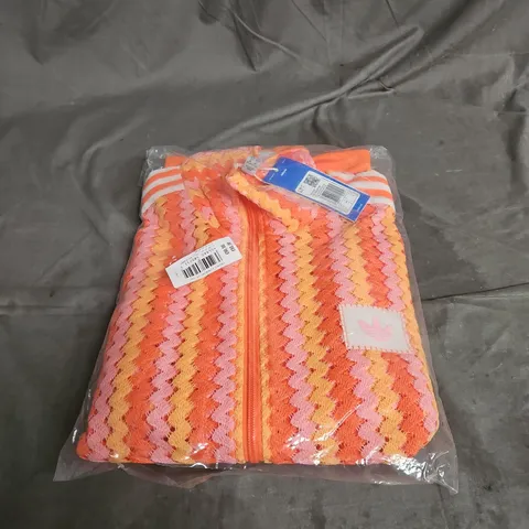 ADIDAS CROCHET FIREBIRD TRACKTOP IN CORAL MIX SIZE M