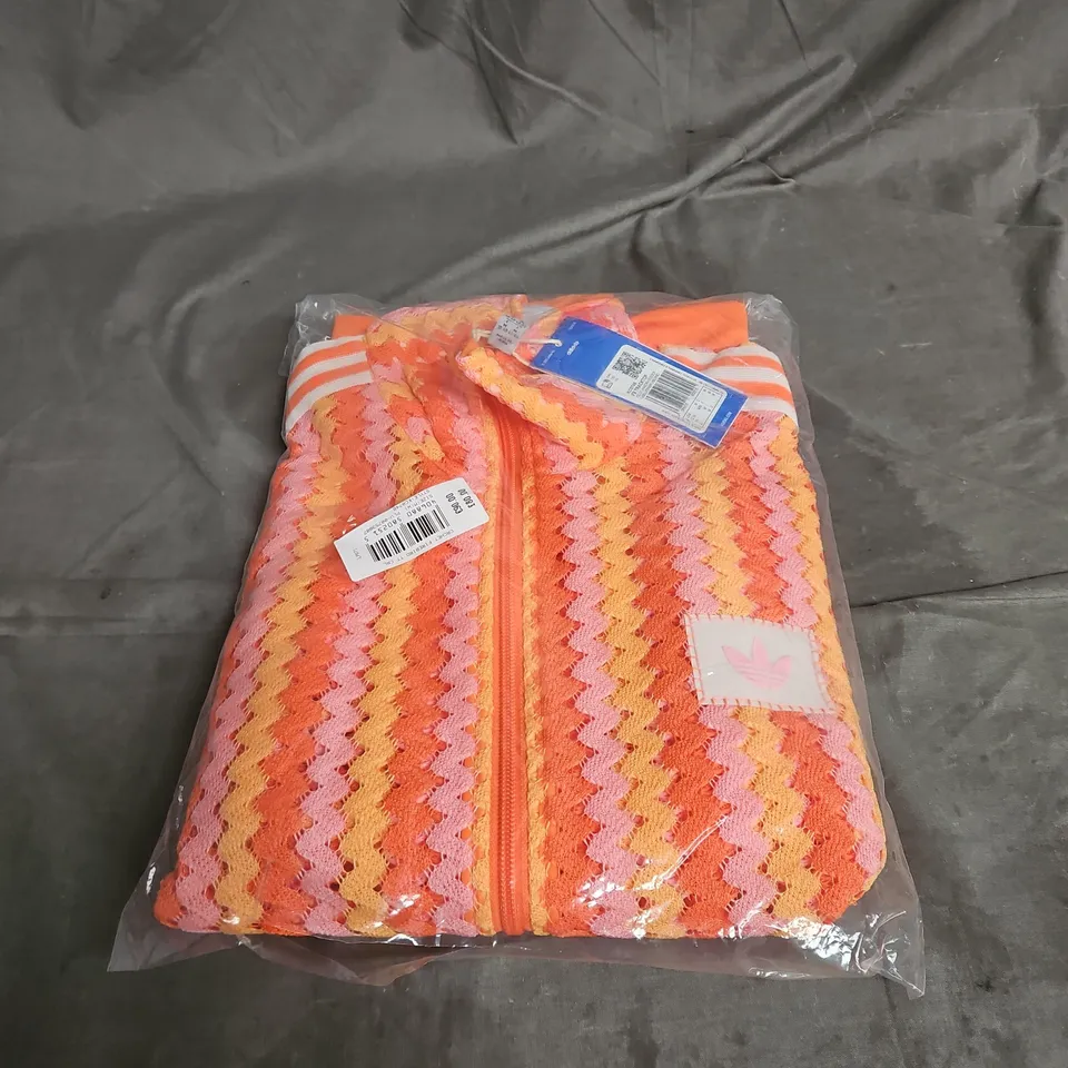 ADIDAS CROCHET FIREBIRD TRACKTOP IN CORAL MIX SIZE M
