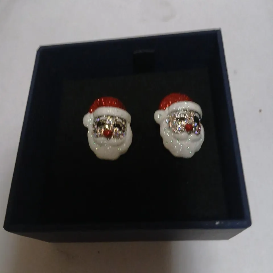 BUTLER & WILSON FATHER CHRISTMAS STUD EARRINGS 