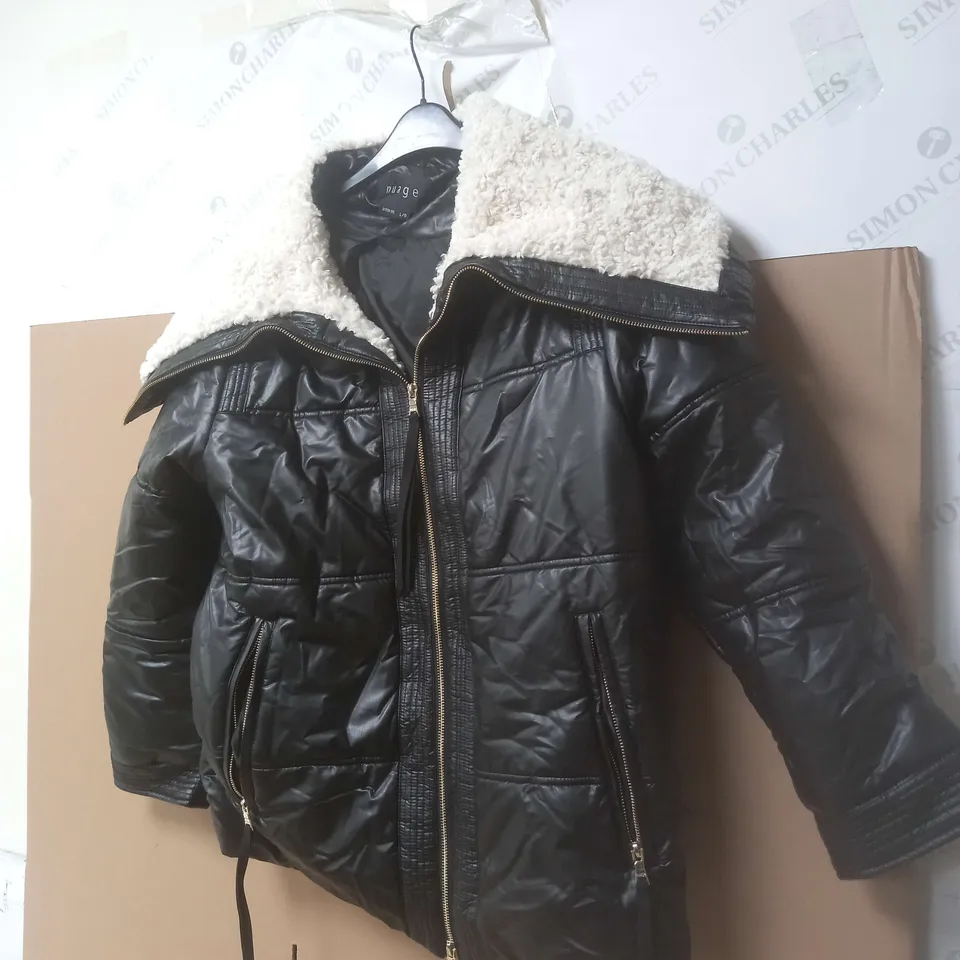 NUAGE BLACK FAUX LEATHER SIZE L/G