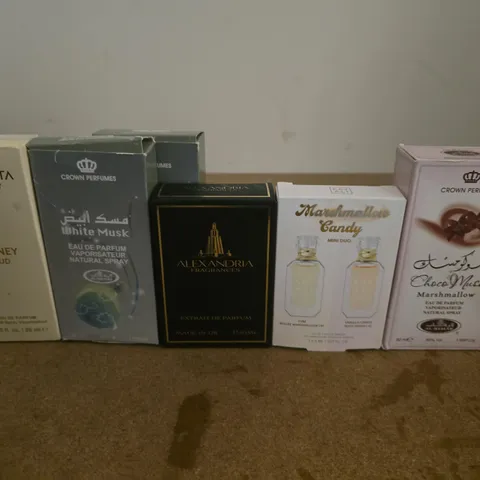 LOT OF 10 ASSORTED PERFUMES IN VARIOUS SIZES TO INCLUDE CROWN PERFUMES, BELLAVITA AND CAVALLI