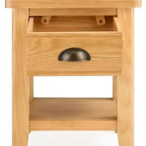 BOXED ASHWIN READY ASSEMBLED 1 DRAWER LAMP TABLE - CONTAINS SOLID WOOD