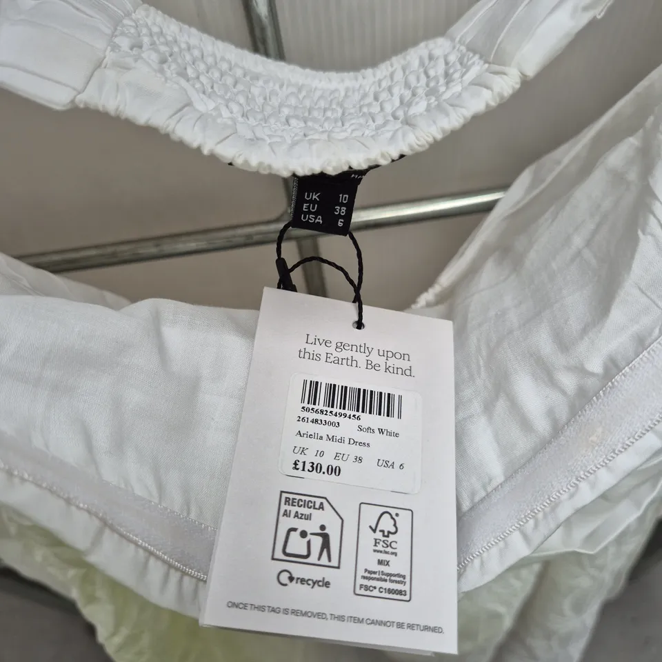 ARIELLA WHITE MIDI DRESS – UK 10 (EU 38, USA 6) – WOMEN'S CLOTHING