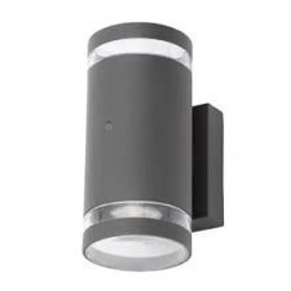 BOXED FORUM LENS UP & DOWN WALL LIGHT WITH PHOTOCELL ANTHRACITE