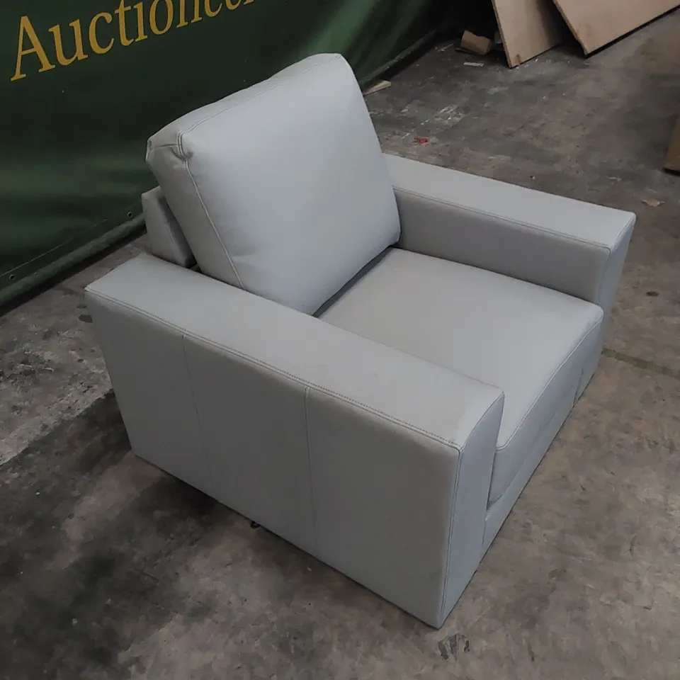 DESIGNER LEATHER UPHOLSTERED ARMCHAIR 