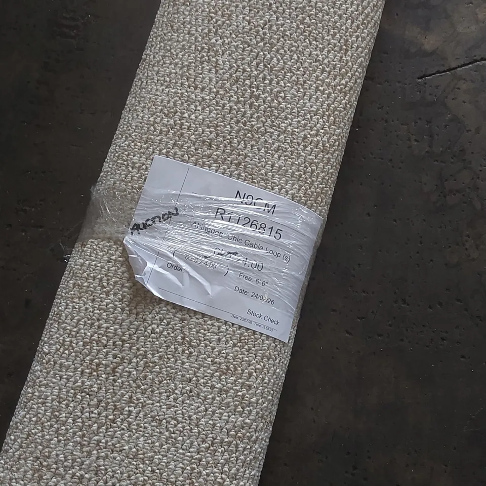 ROLL OF QUALITY ABINGDON CHIC CABLE LOOP CARPET - APPROXIMATELY 2 x 4m