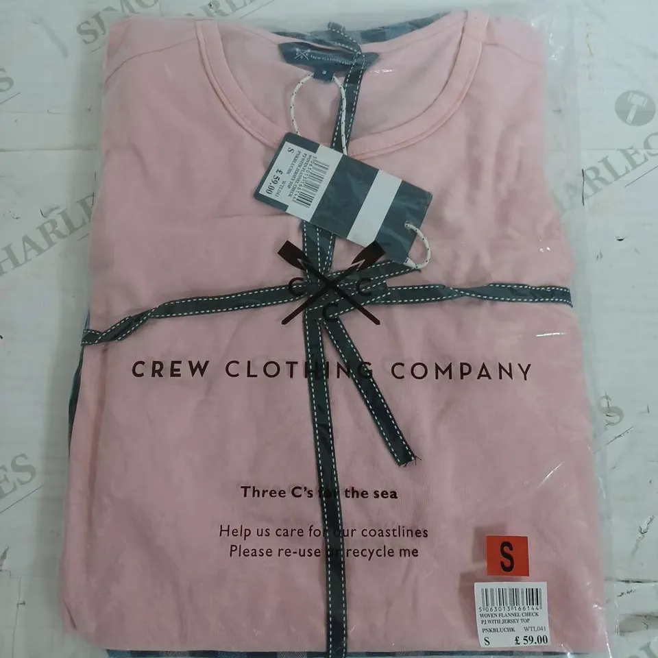 SEALED CREW CLOTHING COMPANY WOMENS FLANNEL CHECK PJ JERSEY TOP - SMALL