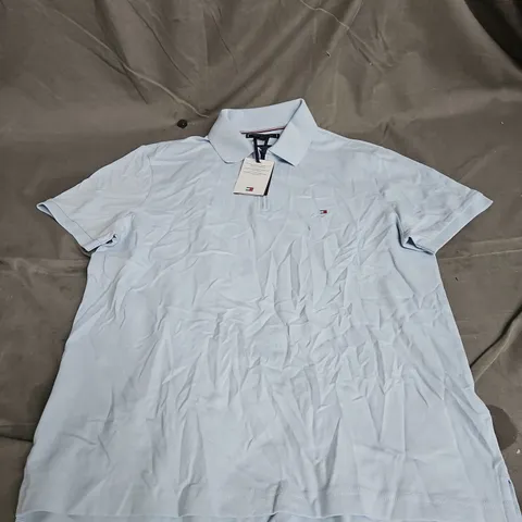 TOMMY HILFIGER ZIP REGULAR POLO IN BREEZY BLUE SIZE L
