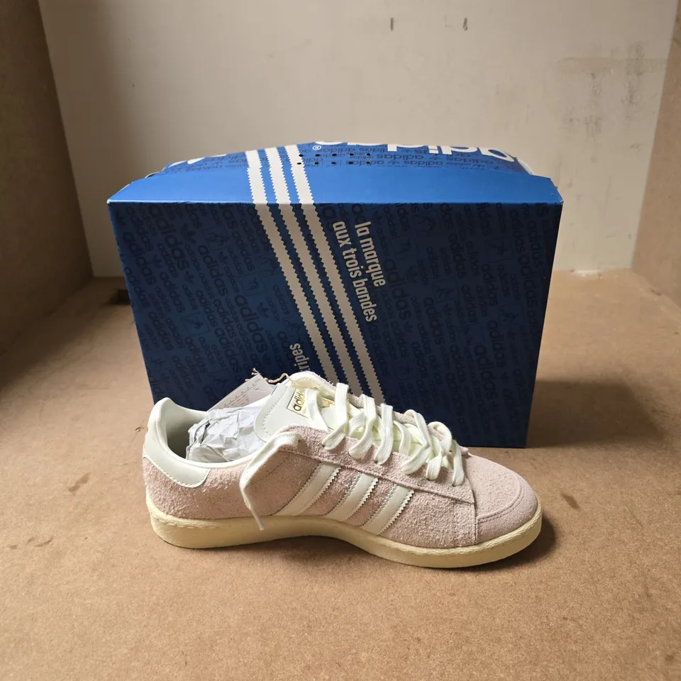ADIDAS JABBAR PINK SUEDE SNEAKERS WITH WHITE STRIPES – WOMEN’S - UK SIZE 9