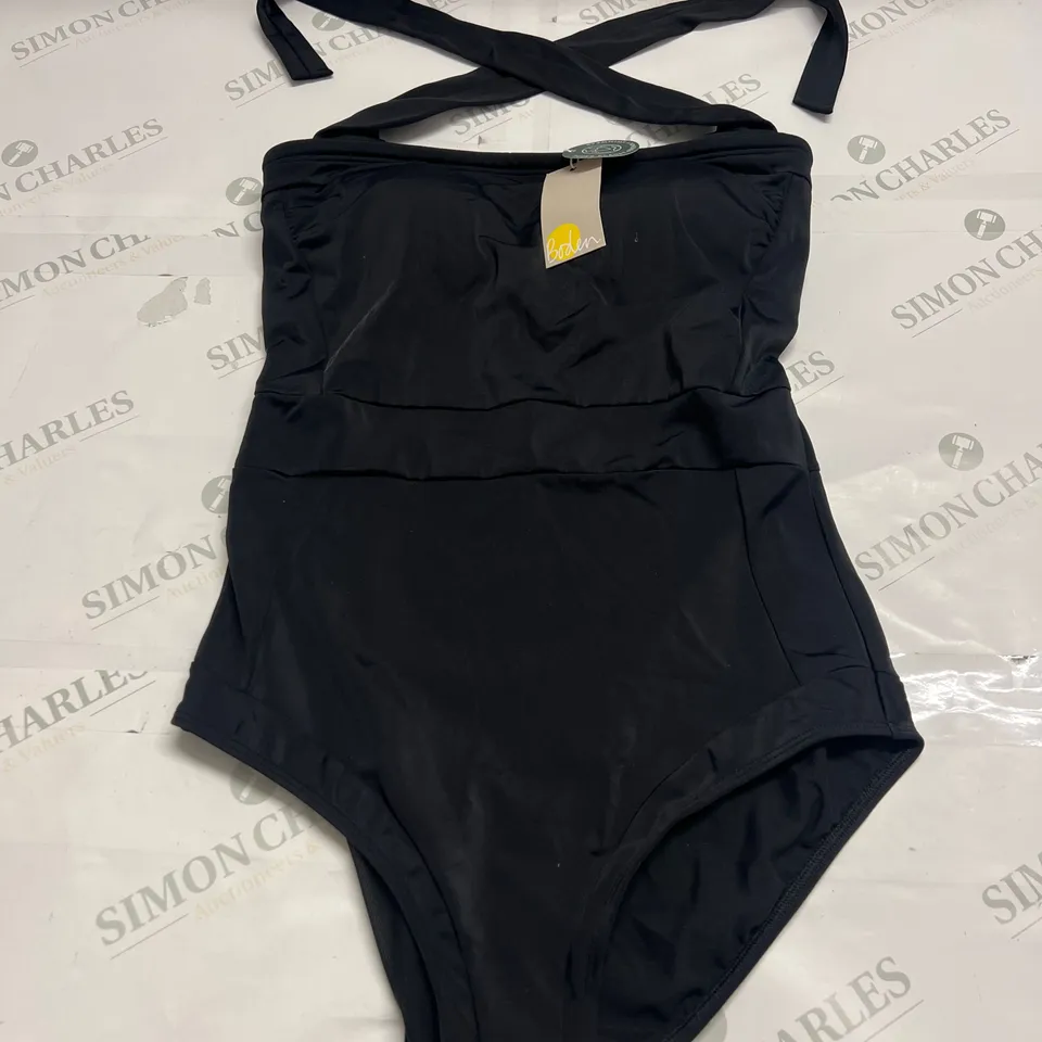 BODEN SANTORINI HALTERNECK SWIMSUIT IN BLACK SIZE 12L