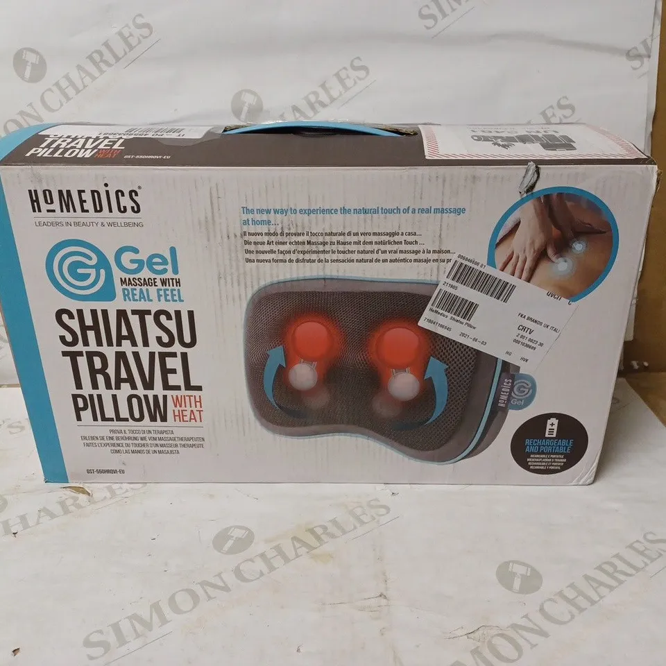 BOXED HOMEDICS SHIATSU TRAVEL PILLOW WITH HEAT GST-550HRQVI-EU