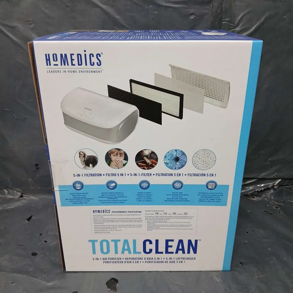 BOXED HOMEDICS TOTAL CLEAN 5 IN 1 DESKTOP AIR PURIFIER - AP-DT10WT-EU