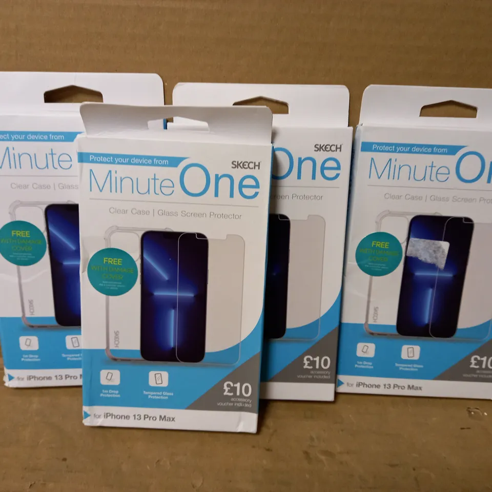 LOT OF 4 MINUTE ONE CLEAR CASES FOR IPHONE 13 PRO MAX
