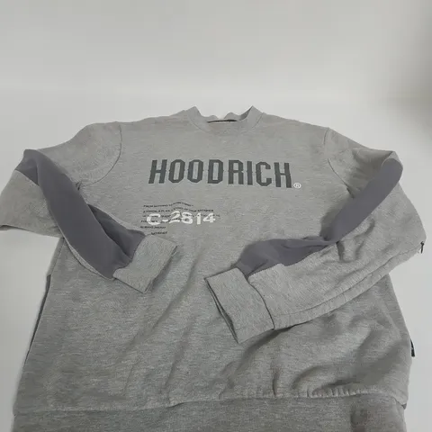 HOODRICH HOODIE – GREY WITH DARK SLEEVES – LARGE