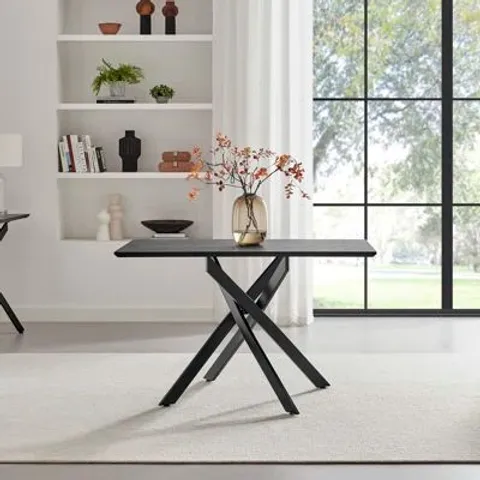 BOXED ZARA 1.4M HERRINGBONE DINING TABLE - MEDIUM ASH VENEER (2 BOXES)
