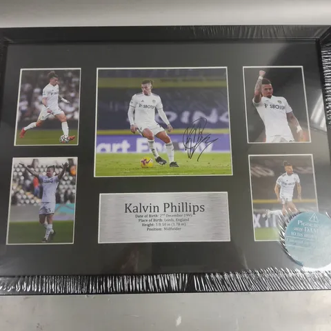 SEALED FRAMED KALVIN PHILIPS LEEDS UNITED ACTION SHOTS POSTER