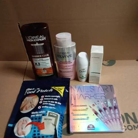 APPROXIMATEY 20 ASSORTED HEALTH AND BEAUTY PRODUCTS TO INCLUDE - DOVE ROLL ON DEODORANT - L'OREAL ELVIVE SHAMPOO AND NAIL ART MARKERS