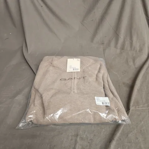 GANT COTTON HALF ZIP SAND XL JUMPER BAGGED