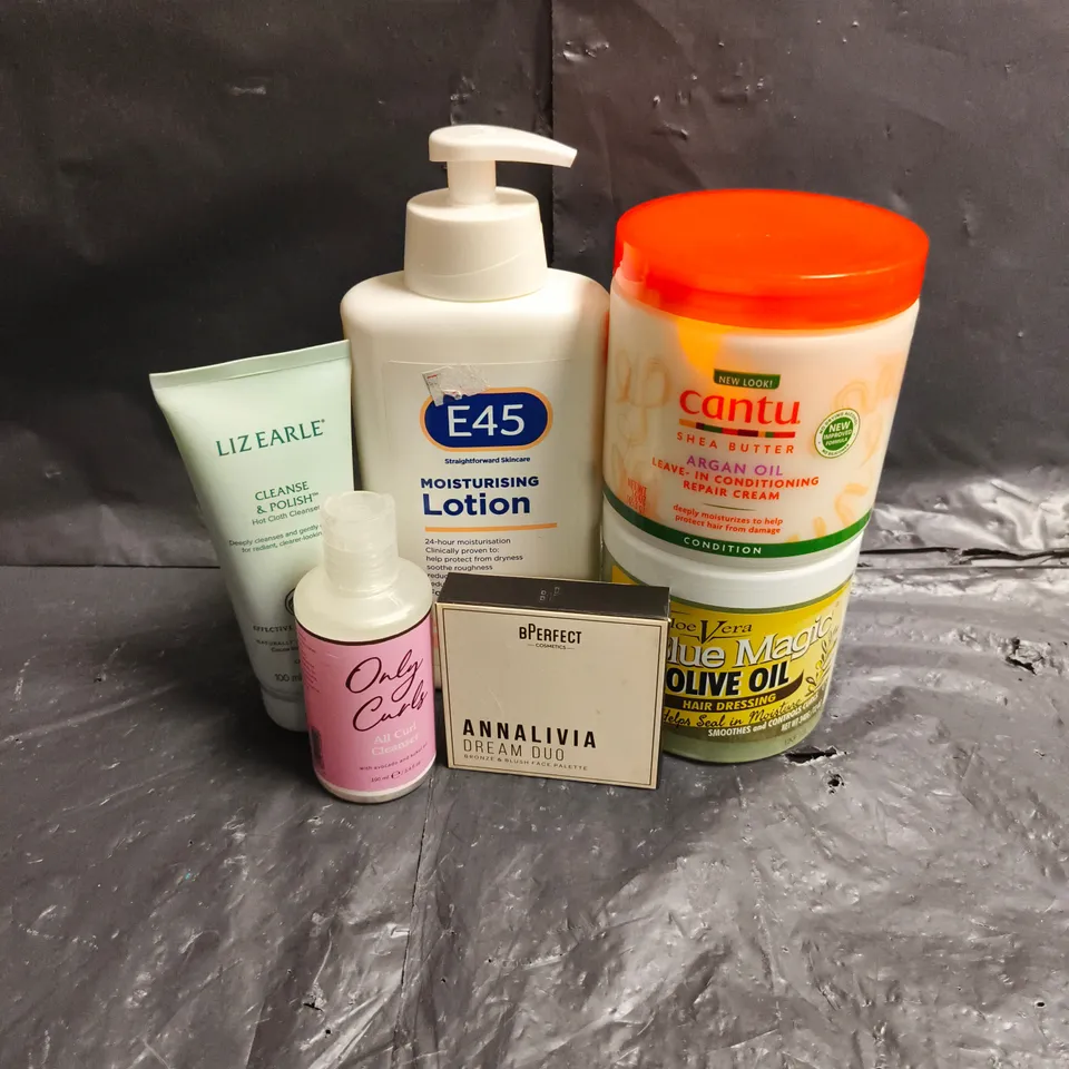 APPROXIMATEY 20 ASSORTED HEALTH AND BEAUTY PRODUCTS TO INCLUDE - CANTU LEAVE-IN CONDITIONER - ONLY CURLS ALL CURL CLEANSER - LIZ EARLE CLEANSE & POLISH - ETC