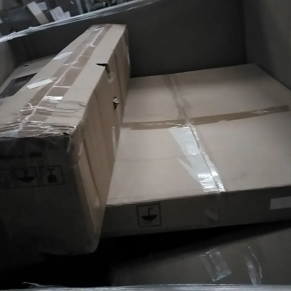 PALLET OF ASSORTED ITEMS INCLUDING ALECONO JAGGER-OAK WRITING TABLE, YUDA, GIOVARA PVC CHAIR MAT, FOLDING CAMPING CHAIR, BYRORAS FOLDABLE OFFICE CHAIR,  