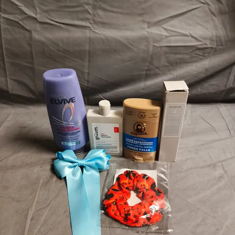 APPROXIMATELY 20 HEALTH AND BEAUTY PRODUCTS TO INCLUDE ELVIVE CONDITIONER, GRUUM GENTLE FACE WASH AND DR SQUATCH ROLL ON