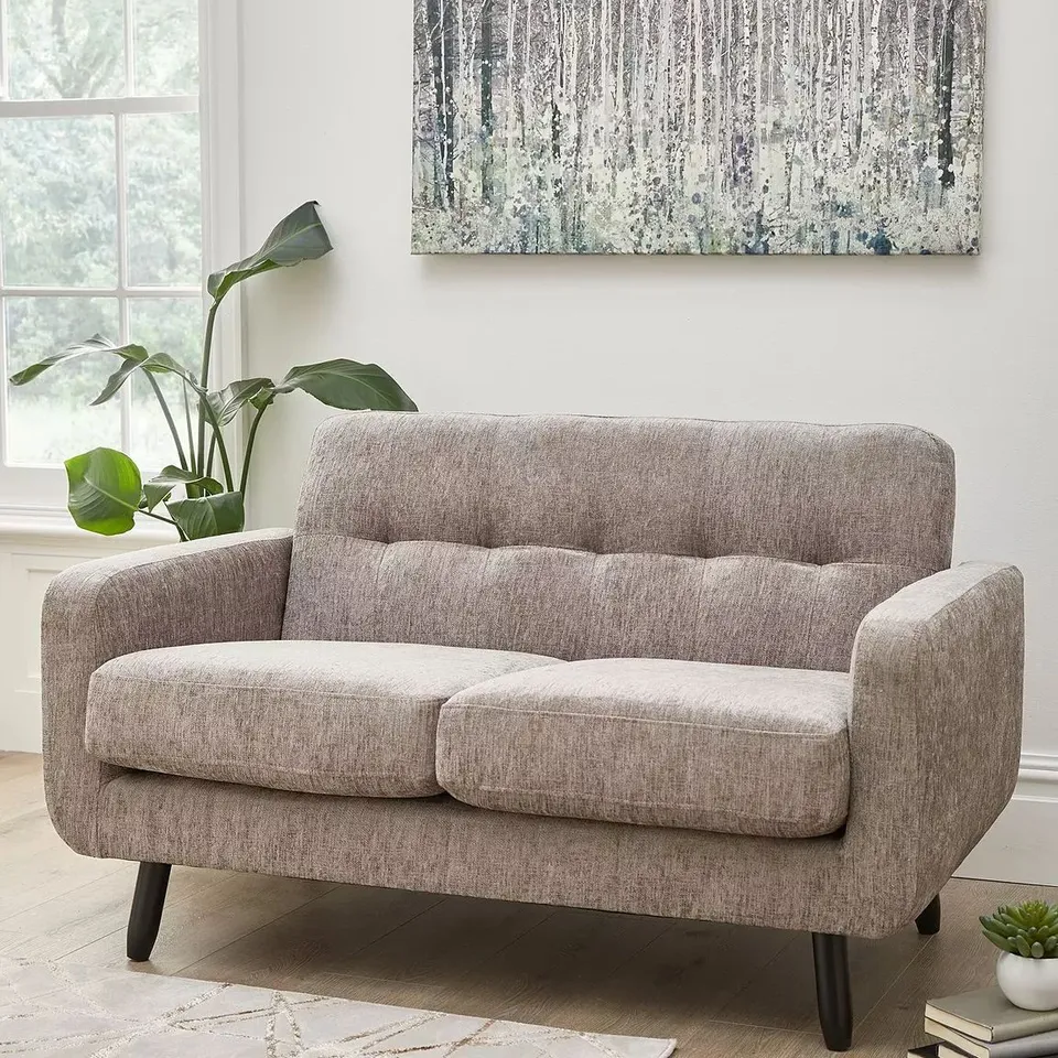 BOXED OSLO FABRIC 2 SEATER SOFA - SLATE (1 BOX) RRP £279