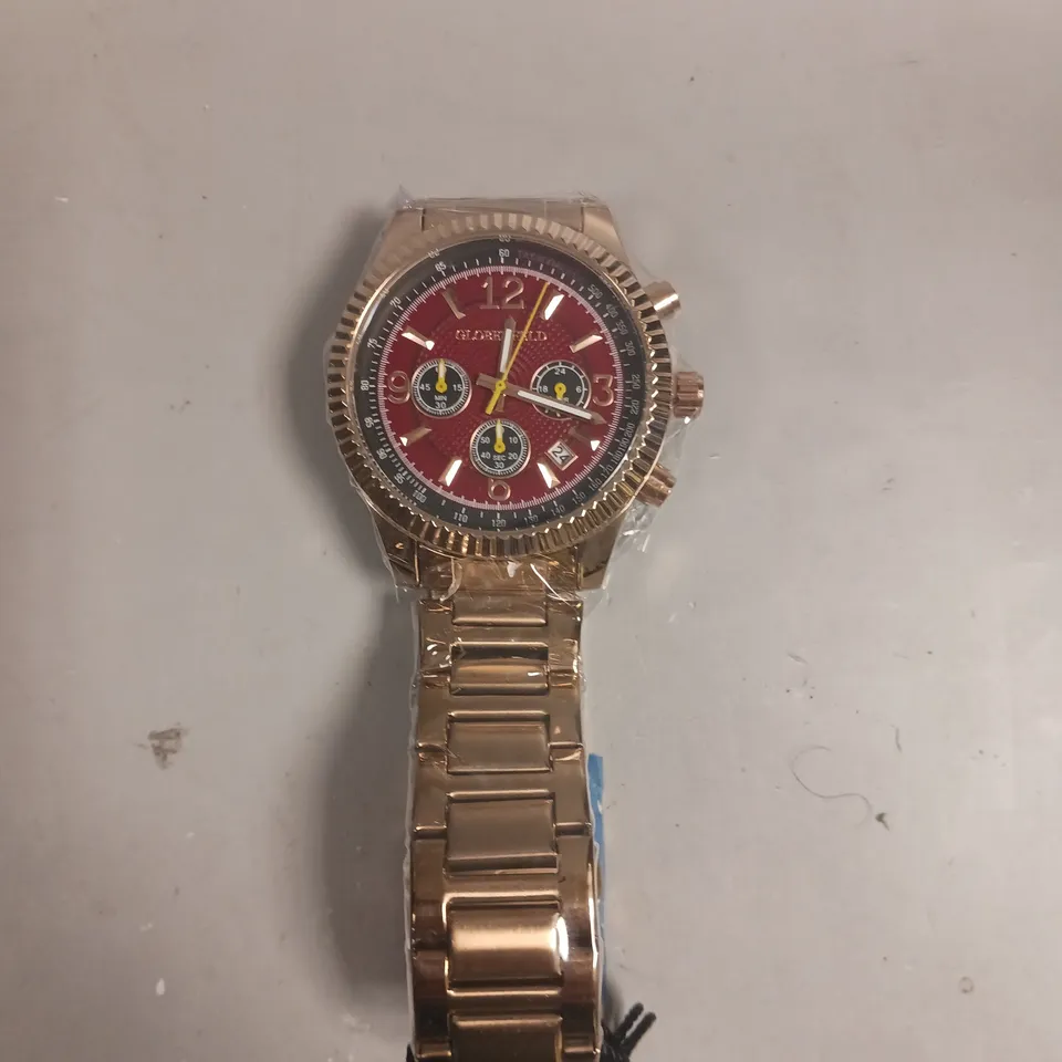 BOXED GLOBENFELD EXPEDIENT ROSE RED WATCH 