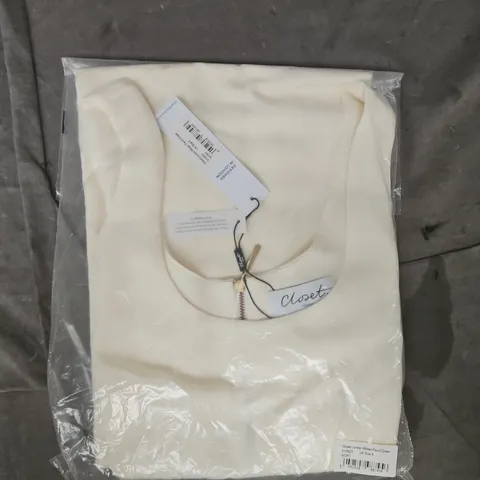 BAGGED CLOSET LONDON MIDAXI PENCIL DRESS IN IVORY SIZE UK 6