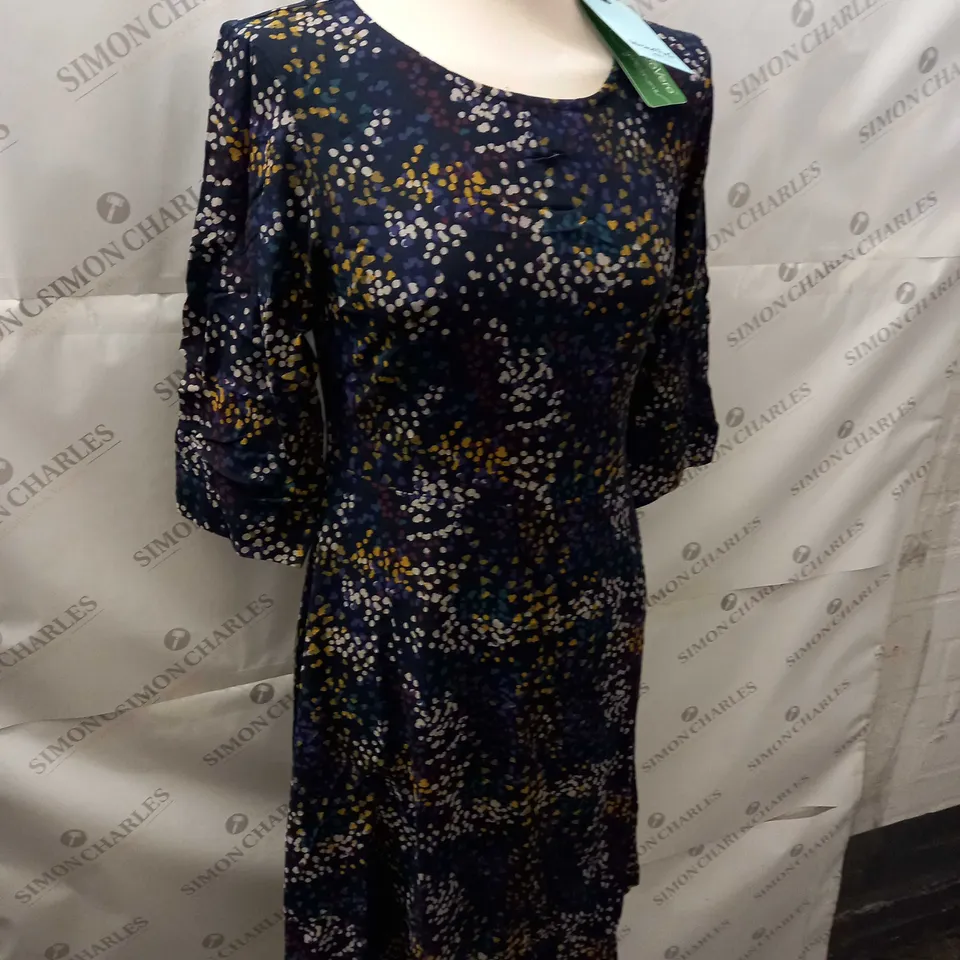 WEIRD FISH PEONIA ECO VISCOSE PRINTED SWING DRESS SIZE 8