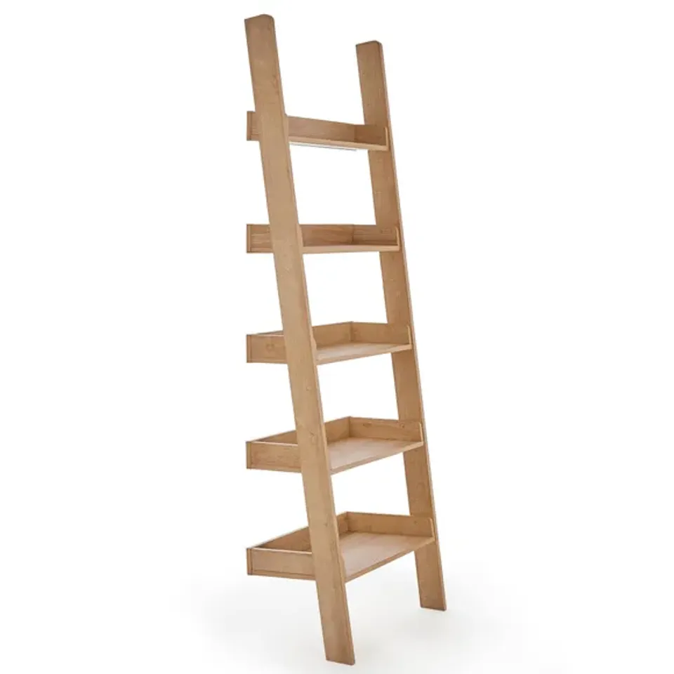 BOXED FULTON LADDER BOOKCASE - RUSTIC OAK EFFECT
