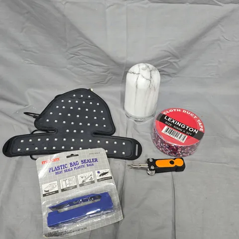 APPROXIMATELY 20 ASSORTED HOUSEHOLD PRODUCTS TO INCLUDE PLASTIC BAG SEALER, DUCT TAPE, MULTI TOOL ETC 