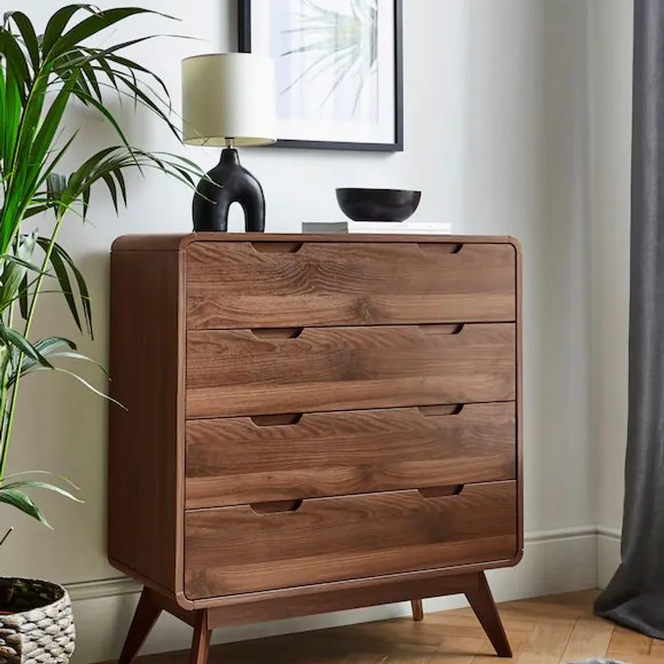 OSLO 4 DRAWER CHEST IX658 WALNUT 899 X 480 X 219MM BOXED