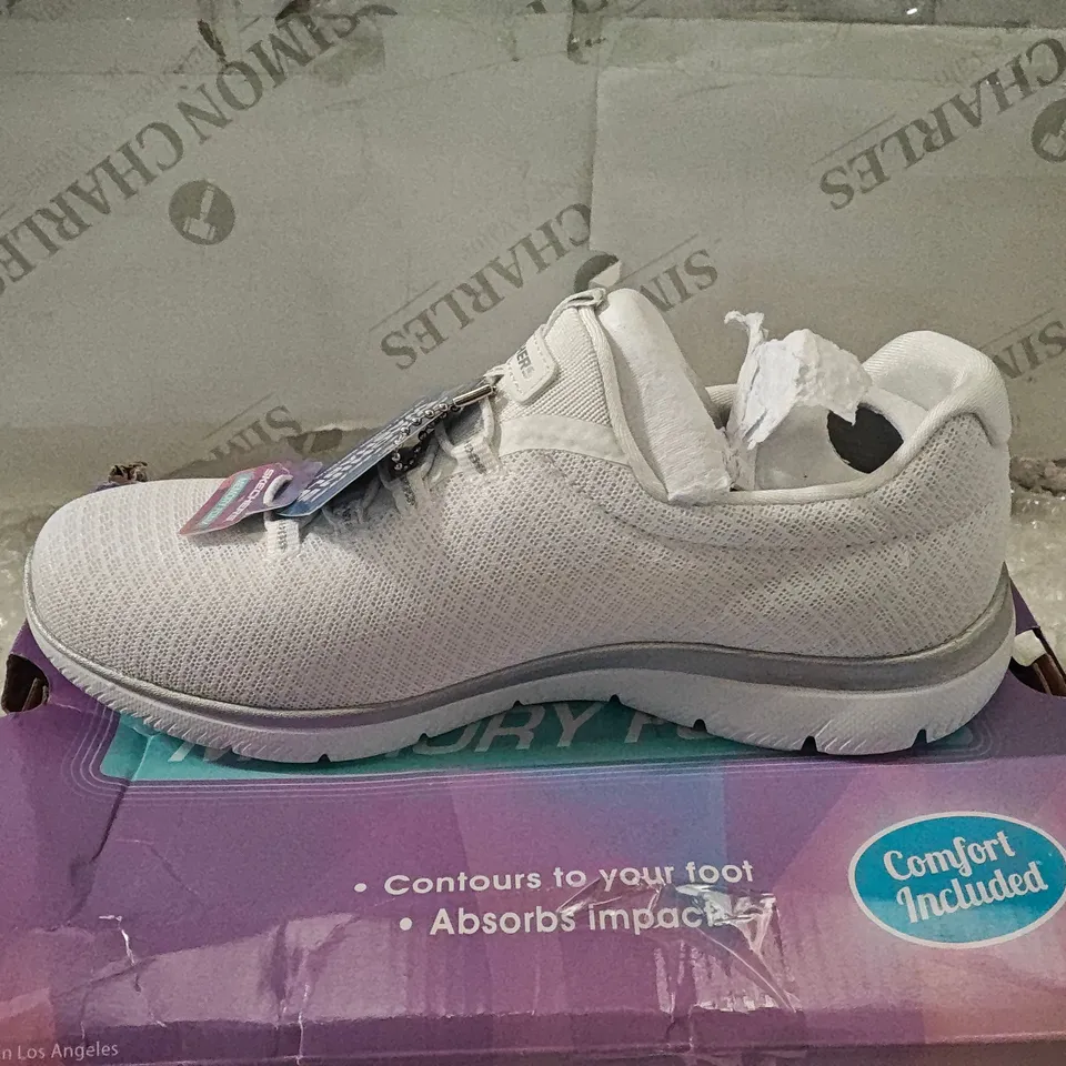SKECHERS WOMEN'S WHITE MESH TRAINERS – UK 3 (US 6, EU 36)