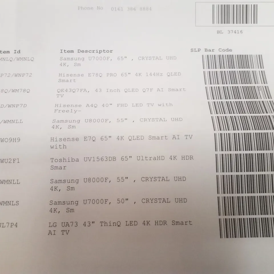 PALLET CONTAINING 10 ASSORTED DAMAGED TVS