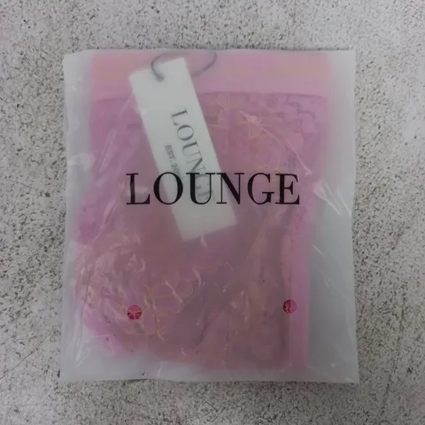 BAGGED LOUNGE BLOSSOM BALCONY THONG SET IN PINK SIZE LARGE