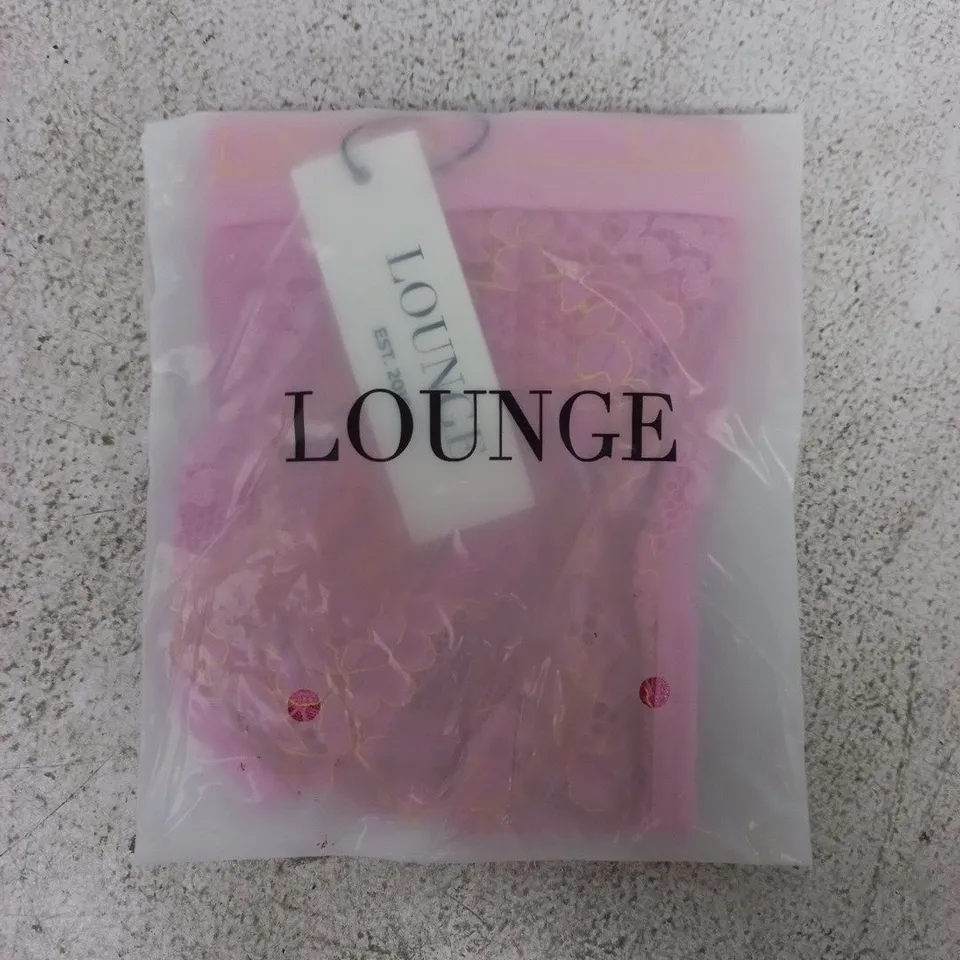 BAGGED LOUNGE BLOSSOM BALCONY THONG SET IN PINK SIZE LARGE