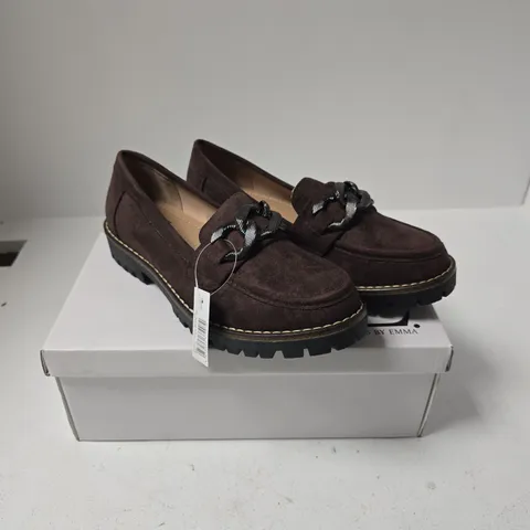 SHOES BY EMMA ADELINE CHOCOLATE MF LOAFERS – UK 5