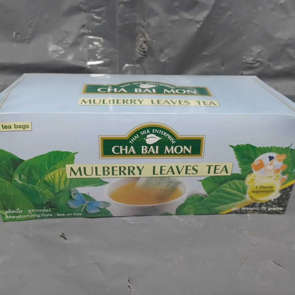 APPROXIMATELY 60 BOXES OF THAI SILK ENTERPRISE CHA BAI MON MULBERRY LEAVES TEA 50 TEA BAGS