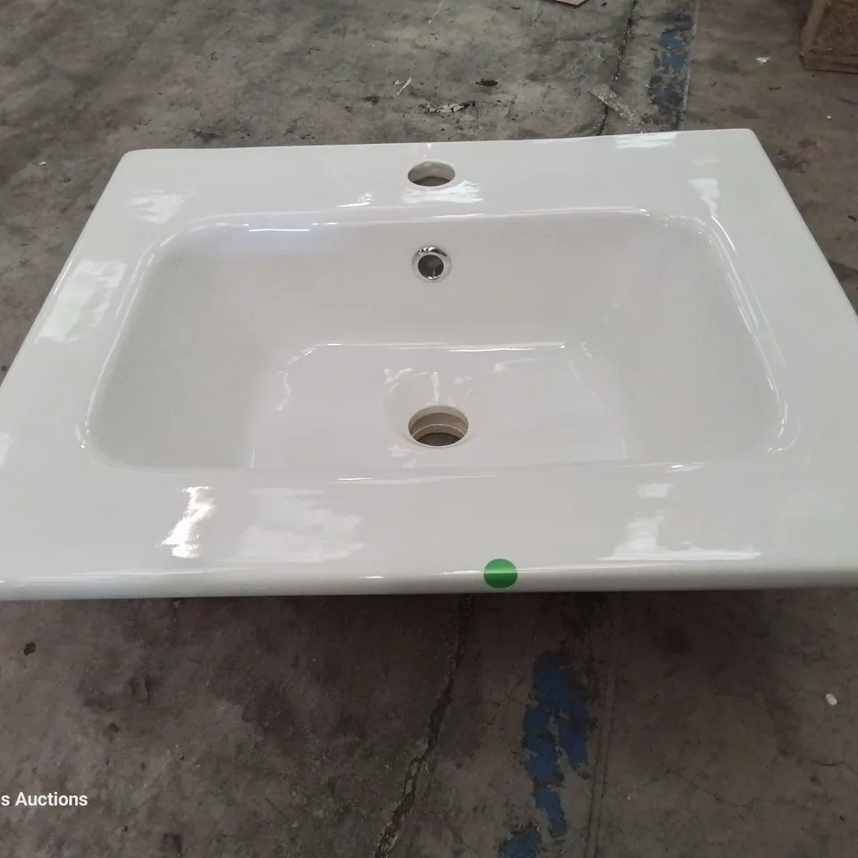 BOXED CANELLI CERAMIC SINGLE TAP VANITY BASIN WHITE 500 × 400mm