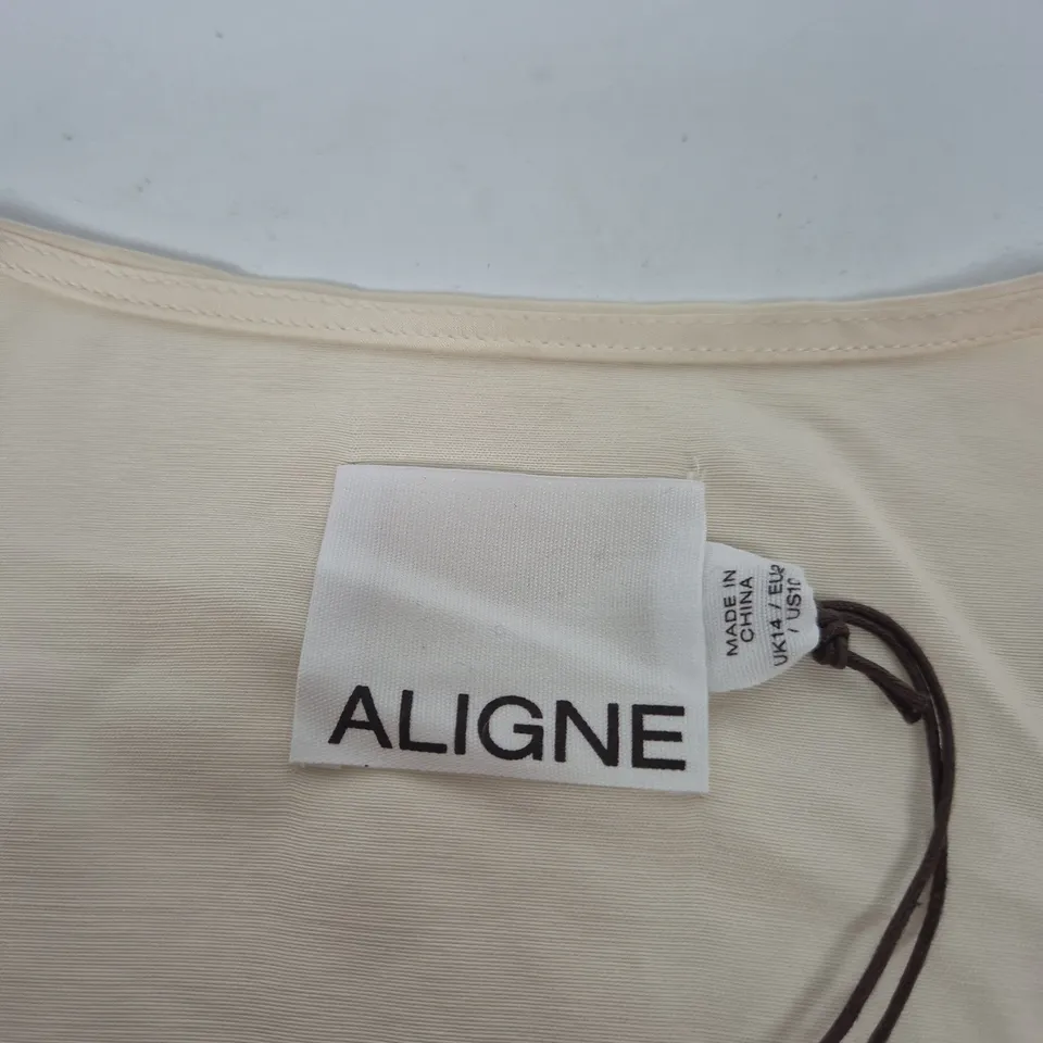 ALIGNE SAFFRON SATIN TOP – IVORY/WHITE, UK 14 (EU 42, US 10)