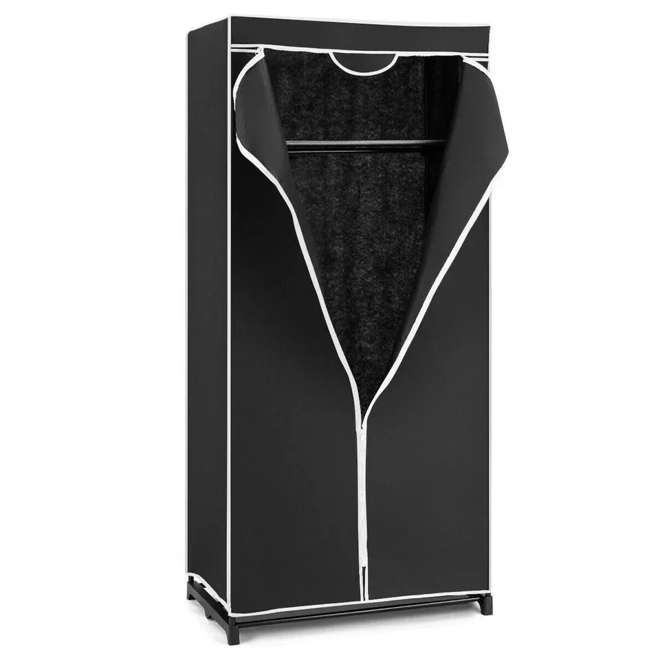 BOXED COSTWAY CONTEMPORARY STEEL AND FABRIC PORTABLE CLOTHES CLOSET - BLACK (1 BOX)