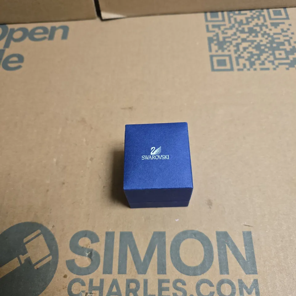 SWAROVSKI BLUE CRYSTAL RING WITH MATCHING EARRINGS SET