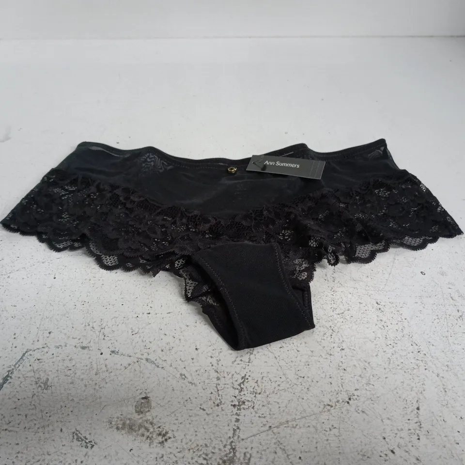 UK 6 ANNA SUMMERS SEXY LACE SHORT UNDERWEAR– BLACK (WOMEN’S UNDERWEAR)