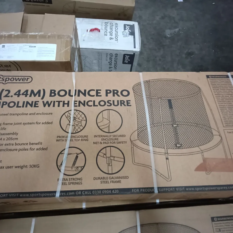BOXED SPORTSPOWER 8FT BOUNCE PRO TRAMPOLINE BLUE  RRP £140