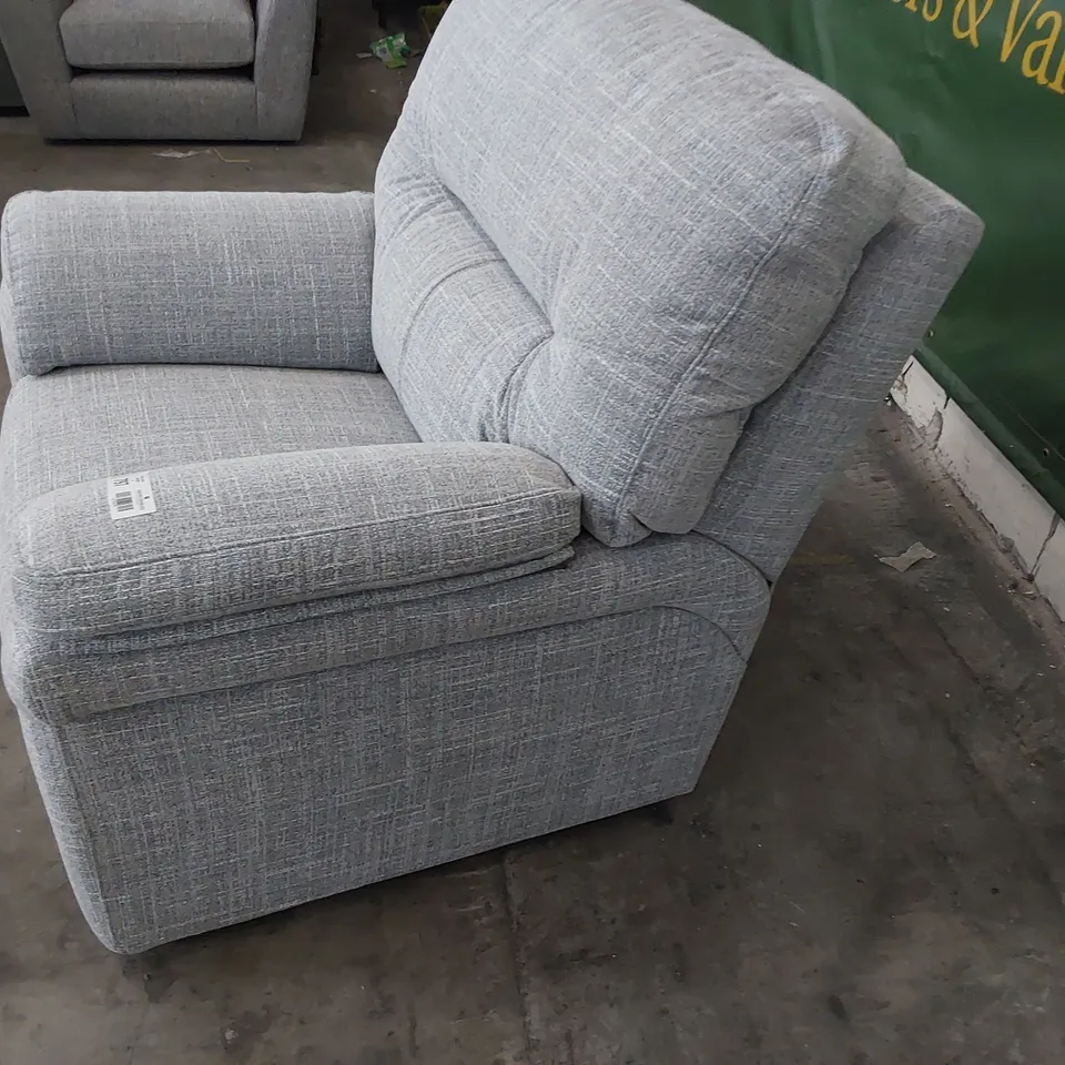 QUALITY BRITISH DESIGNER G PLAN SEATTLE EASY CHAIR BEACH DUCK EGG FABRIC 
