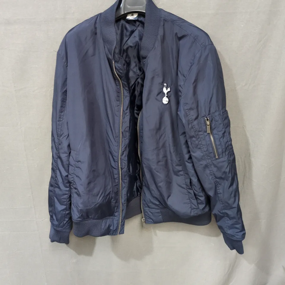TOTTENHAM HOTSPUR OFFICIAL MERCHANDISE NAVY BOMBER JACKET - SIZE L