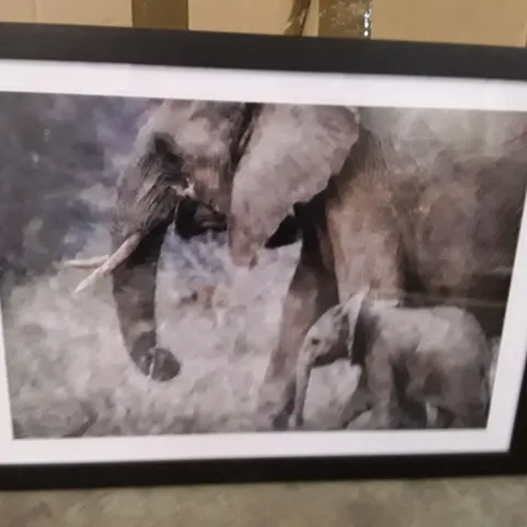 BOXED MOTHER AND BABY ELEPHANT VOL 1 PICTURE FRAME PAINTING (1 BOX) 